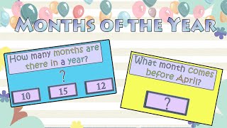 Months of the Year  Quiz Activity Game for Kids [upl. by Sayres]