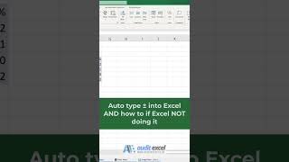 Type plusminus symbol in Excel amp what to do if auto type does not work [upl. by Rosmunda316]