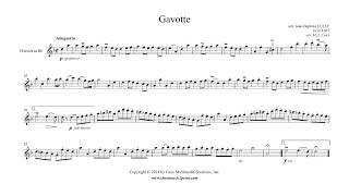 Lully  Gavotte in C minor  Clarinet [upl. by Terr]