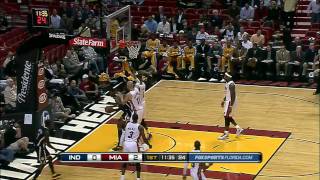 Roy Hibbert and Josh McRoberts dunking on the Miami Heat [upl. by Redna]