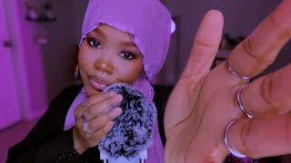 ASMR  Mouth sounds Fluffy Mic Scratching Up Close Hand Movements For Relaxation [upl. by Ytirahs]