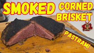 SMOKED CORNED BRISKET SUPER CHEAP SUPER TASTEY PASTRAMI ON THE PIT BOSS LOCKED IN SMOKIN [upl. by Oecam]