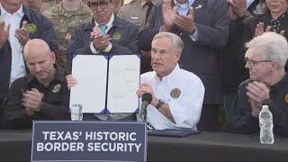 Texas governor signs bill that lets police arrest migrants who enter the US illegally [upl. by Enitsugua330]