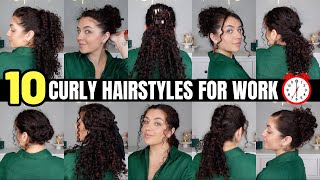 10 Easy Curly Hairstyles For Work [upl. by Akiehs837]