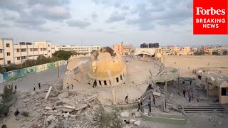 Gazas AlAmin Muhammad Mosque Destroyed By Israeli Airstrikes [upl. by Lifton]