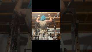 Hard set of overhead press gym bodybuilding hardwork shoulders [upl. by Dalila105]