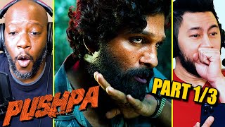 PUSHPA THE RISE  Movie Reaction Part 1  Allu Arjun  Fahadh Faasil  Rashmika Mandanna [upl. by Aitas]