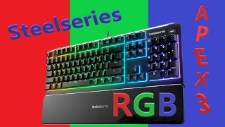 Steelseries APEX 3 RGB KEYBOARD Unbox Setup and Review wcool color display montage [upl. by Nafets788]