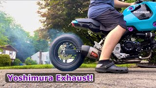 INSTALLING Yoshimura Exhaust On My 2024 HONDA GROM  DMH TUNED [upl. by Natsirhc611]