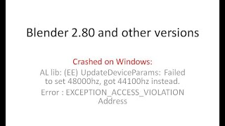 Blender 280 and other versions crashes on startup in windows 32bit or 64bit SOLVED [upl. by Nyleaj]