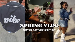 SPRING VLOG  celebrating my friends birthday skating rink  house party [upl. by Huxham]