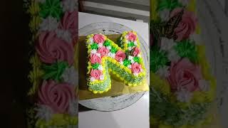 N letter name cake namecake N  birthdaycake short viral [upl. by Akeme]