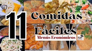 ✅️SERIE DE COMIDAS FÁCILES11 RECETAS ECONÓMICAS PARA TU MENÚ DIARIO❗️ [upl. by Salbu]