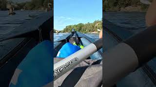 A bit of swell waves from boat with Itiwit 100 inflatable kayak [upl. by Verdie]