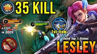 SAVAGE  28 Kills One Shot Build Lesley Crazy Critical Damage  Build Top 1 Global Lesley  MLBB [upl. by Adnyl444]