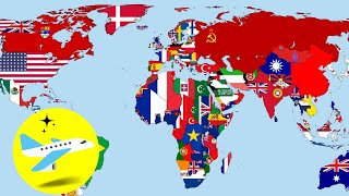 Todos los PAÍSES DEL MUNDO👉Vuela y aprende los nombres de los paísesMapa mundial✈️ [upl. by Clarette]