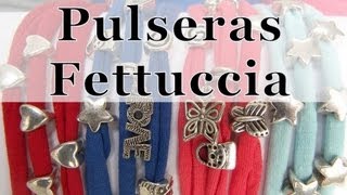 Manualidades DIY  Pulsera de Trapillo y cuentas metalicas Fetuchas [upl. by Ramos427]