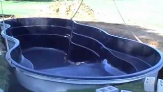 Leisure Pools first deep end fiberglass pool installed in AL [upl. by Llehcam]