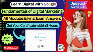 Google Digital Marketing Certificate Modules amp Final Exam Assignment Answers Updated 2024 [upl. by Silverts]