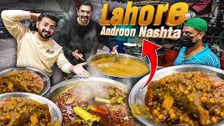 Androon Lahore Street Food Tour at Night  Lahori Nashta rat k 3 baje with RanaHamzaSaifRHS [upl. by Atiuqehs]