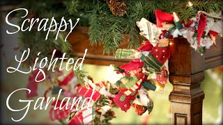 DIY Christmas Scrappy Lighted Garland Tutorial [upl. by Agnot]