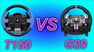 Thrustmaster T150 vs Logitech G29  wheel review and comparison [upl. by Cammi]