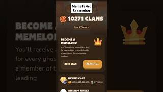 MemeFi 4rd September Join clan memefi binanceexchangeoffer kpop [upl. by Nueovas]