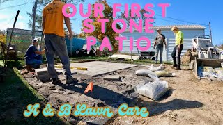 Our FIRST Stone Paver Patio patio [upl. by Os24]