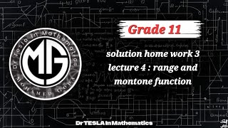 Grade 11 solution homework domain of function by graph  range and monotone of functions [upl. by Phillada]