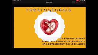 Teratogenesis Dr Krishna Mishra [upl. by Nodmac]