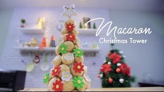 Macaron Christmas Tower By Chef Nicole [upl. by Nnep]