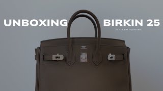 Unboxing my first Birkin 25 in Toundra  rare Hermes color  Prettite Life [upl. by Hill834]