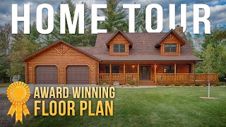 Tour A 2000 Square Feet Award Winning Log Home Part 1 [upl. by Rehprotsirhc599]