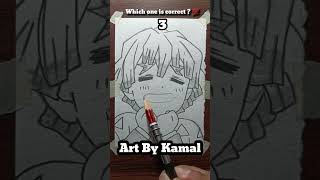 Demon Slayer  Which one is correct for ZENITSU AGATSUMA 💯 demonslayer drawing shorts diy art [upl. by Anitra]