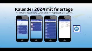 Kalender 2024 mit feiertage [upl. by Zug768]