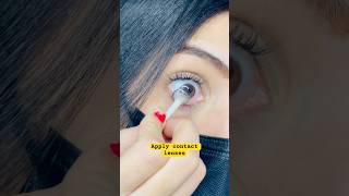 How to apply lenses Easy way✨ youtubeshorts makeup shorts [upl. by Hgierb]