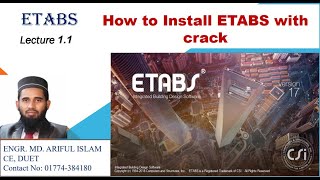 Lecture 11 How to install ETABS with crack CSIETABSUltimate1701Build1888x64 [upl. by Willumsen]