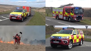 Yorkshire Firefighters Tackle Fire On Marsden Moor  Fire Footage Fire Engines Responding [upl. by Wilson]