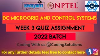 Dc Microgrid and control systems Week 3 Quiz Assignment Solution  NPTEL 2022  SWAYAM [upl. by Stephan252]