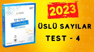 2023  345 TYT MATEMATİK SORU BANKASI ÇÖZÜMLERİ  ÜSLÜ SAYILAR TEST 4 [upl. by Henrik]