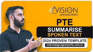 2024 PTE SUMMARISE SPOKEN TEXT TEMPLATE  2024 PTE TIPS amp TRICKS  VISION LANGUAGE EXPERTS [upl. by Eipper]