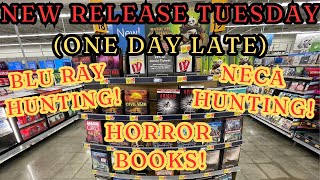 NEW RELEASE TUESDAY  Blu Ray Hunting  Neca Hunting  Horror Books [upl. by Nnyliram739]