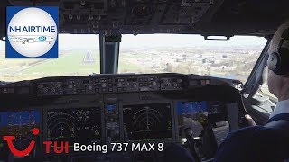 BOEING 737 MAX 8 TUI Fly COCKPIT VIEW from AMSTERDAM to ROTTERDAM [upl. by Etteyniv]