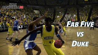 1993 Michigan vs 1992 Duke in NCAA Basketball 09  The Fab Five vs Christian Laettner amp Grant Hill [upl. by Ellimahs272]