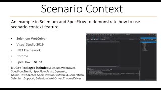 Using scenario context in Selenium SpecFlow and C  Part 4 [upl. by Eniledam]