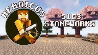 Minecraft Stoneworks Lets Play S1E3 Making a Claim is a lot of Work [upl. by Dolora687]