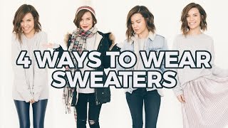 How I Style Oversized Sweaters Winter Fashion  Ingrid Nilsen [upl. by Ekihc]