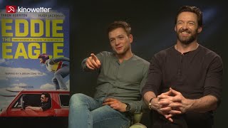 Interview Taron Egerton amp Hugh Jackman EDDIE THE EAGLE [upl. by Ackerley]