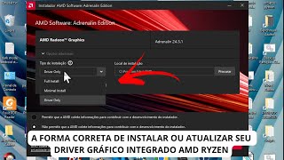 ATUALIZADO Guia Completo para Instalar o DRIVER do Gráfico Integrado AMD Ryzen Adrenalin  2024 [upl. by Atnad]