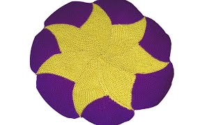 32 फंदों में बनाए Flower shape big doormat New doormat design homemade easytrick [upl. by Juxon882]